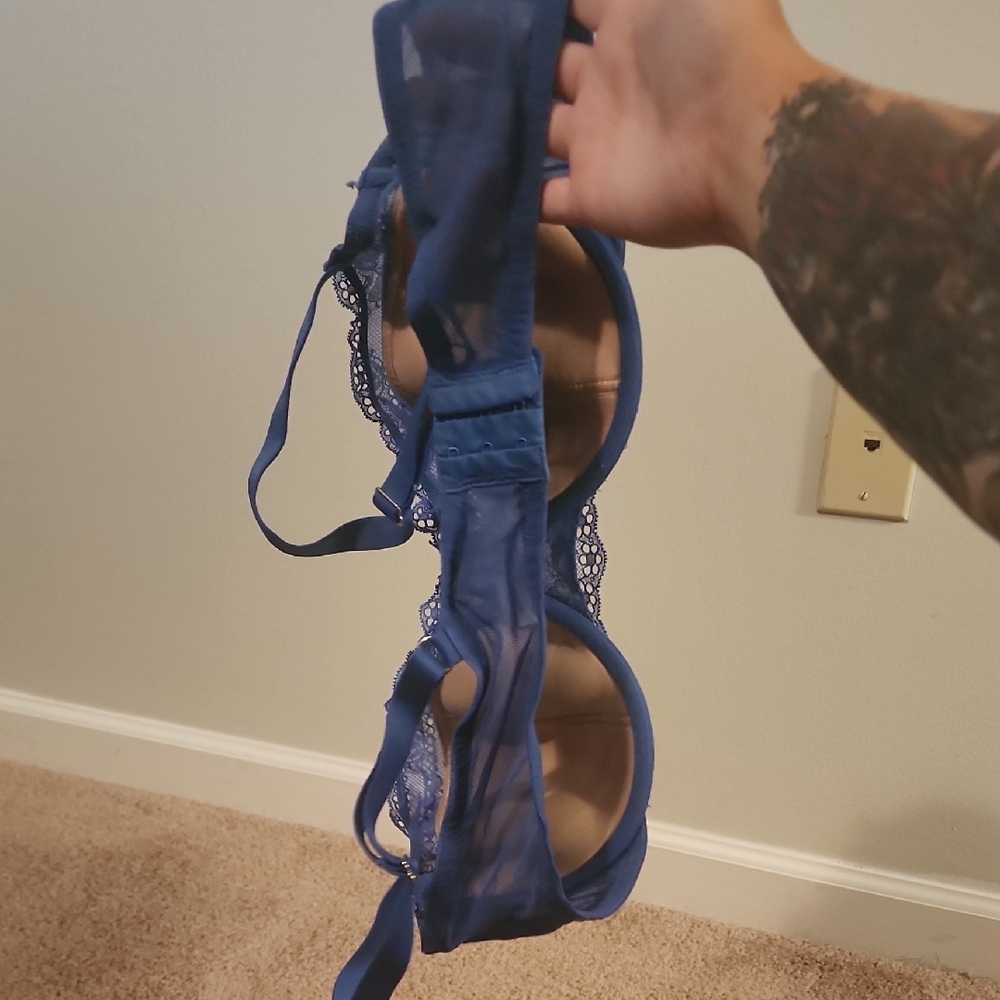 Adore Me Blue Ribbed Underwire Bra - Picture 4 of 5